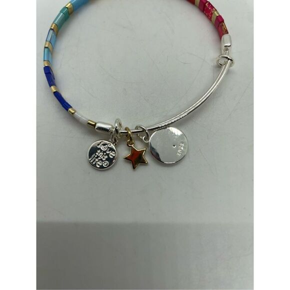 Love This Life Two-Tone Multicolor "Shine" Star Bangle Bracelet Gift Idea Pride - Picture 3 of 7